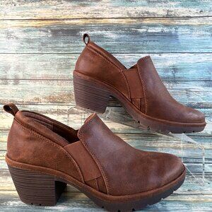Eurosoft Temira Booties Womens 9.5 Brown Slip On Chunky Block Heel Comfort Ankle